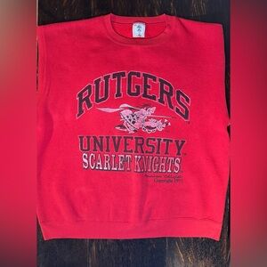 Vintage 1993 Rutgers University Scarlet Knights Crewneck Sweatshirt Red Men’s XL